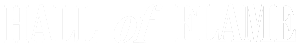 The image shows the phrase HALL of FLAME in bold, black capital letters on a light gray background.