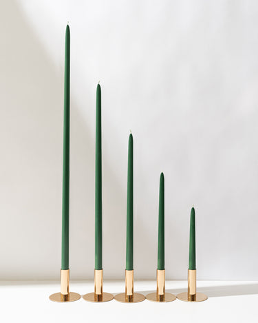 Forest Green Taper Candles