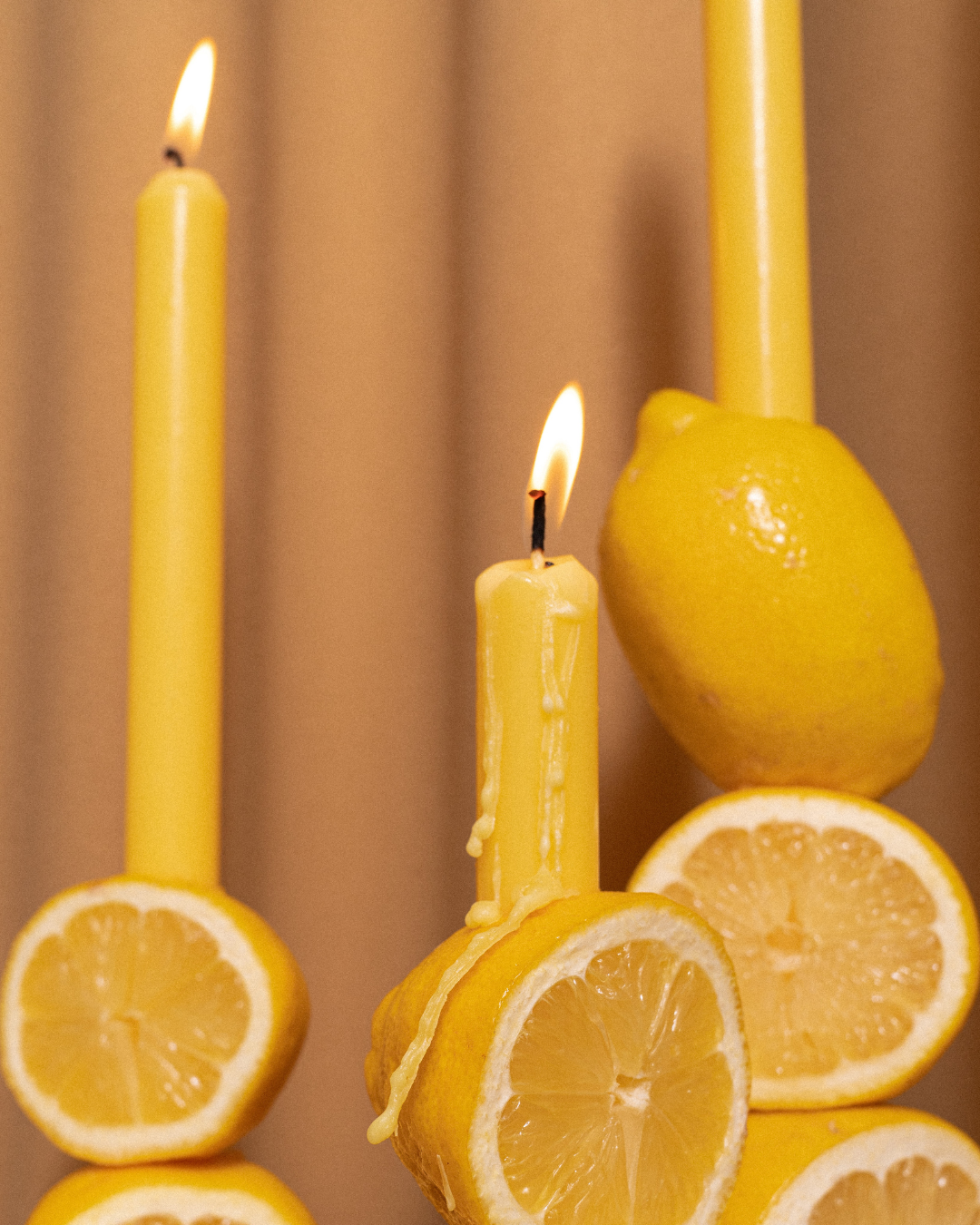 Lemon Yellow Cathedral Candles XXL