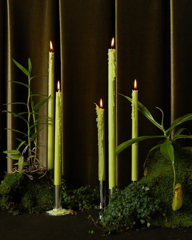 Green taper candle
