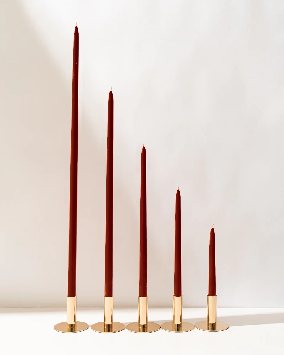 Bordeaux Dark Red Taper Candles XXL