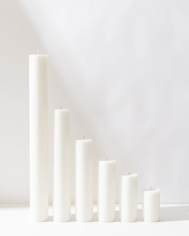 white pillar candles