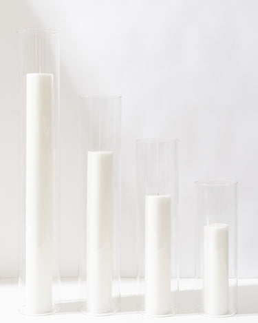 white pillar candles