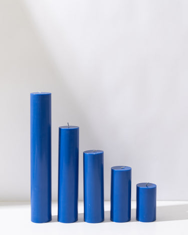 blue pillar candles