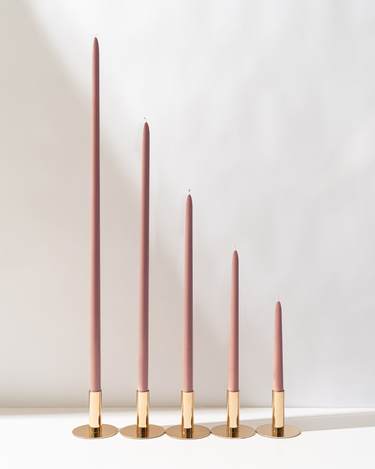 dusty rose taper candles